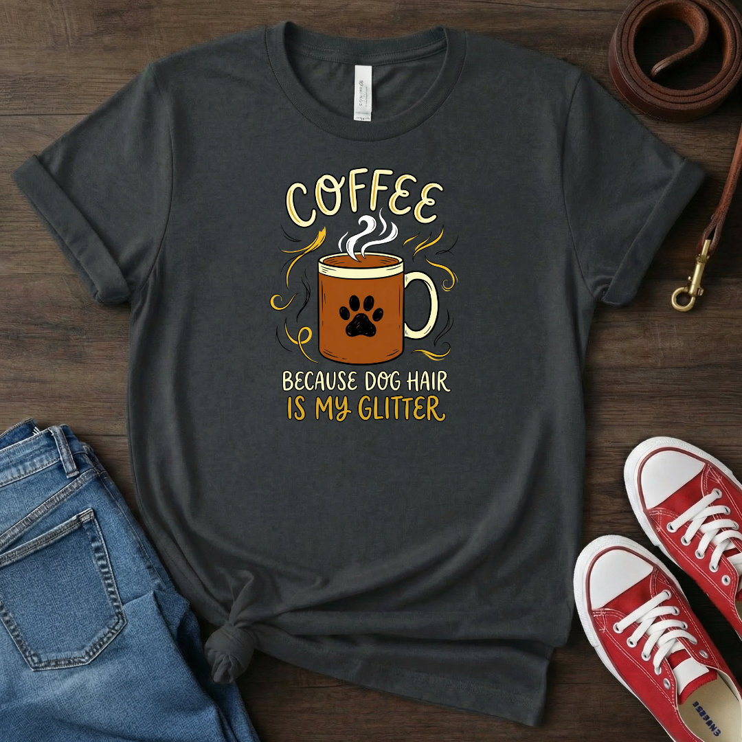Coffee and Dog Hair is My Glitter T-shirt