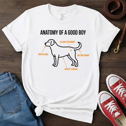 Dog Lover Funny T-Shirt : Anatomy of Good Boy T-shirt