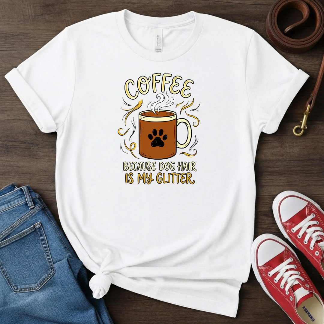 Coffee and Dog Hair is My Glitter T-shirt