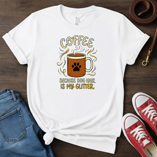 Coffee and Dog Hair is My Glitter T-shirt
