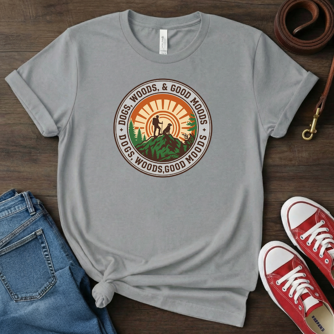 Dog and Nature T-Shirt: Dogs, Woods, Good Moods T-shirt
