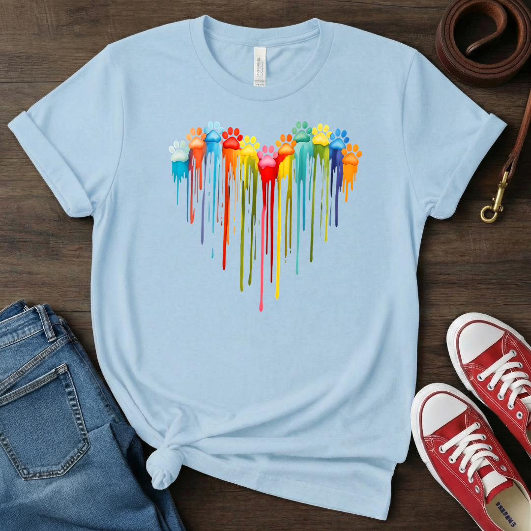Rainbow Paw Heart