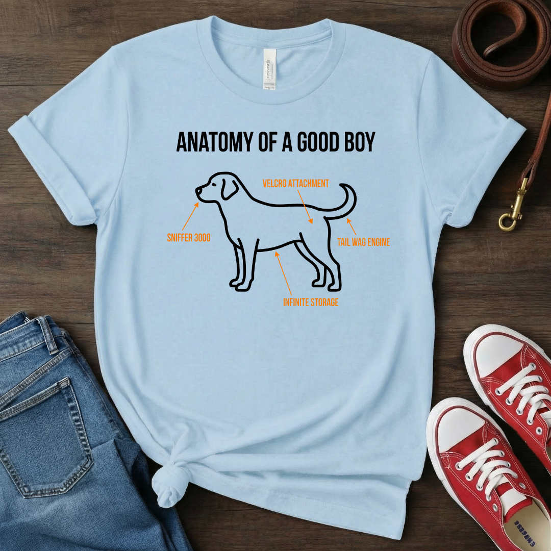 Dog Lover Funny T-Shirt : Anatomy of Good Boy T-shirt