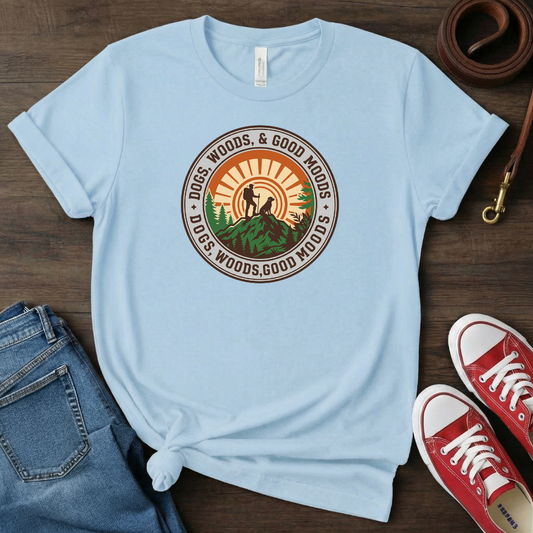 Dog and Nature T-Shirt: Dogs, Woods, Good Moods T-shirt