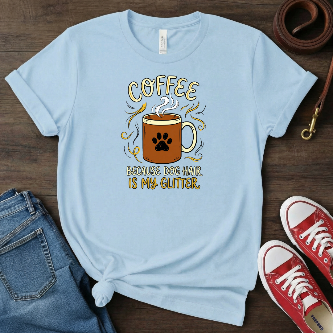 Coffee and Dog Hair is My Glitter T-shirt