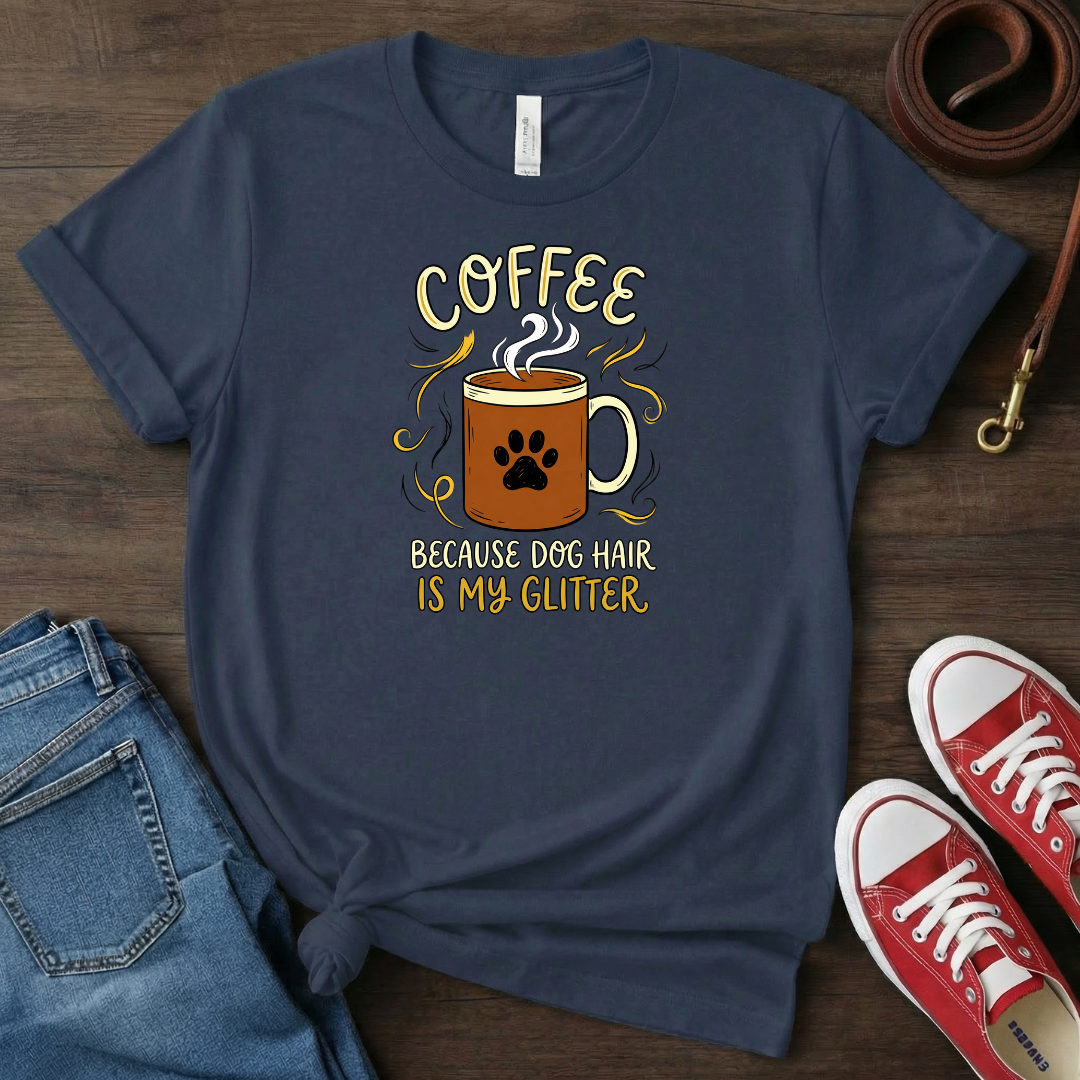Coffee and Dog Hair is My Glitter T-shirt