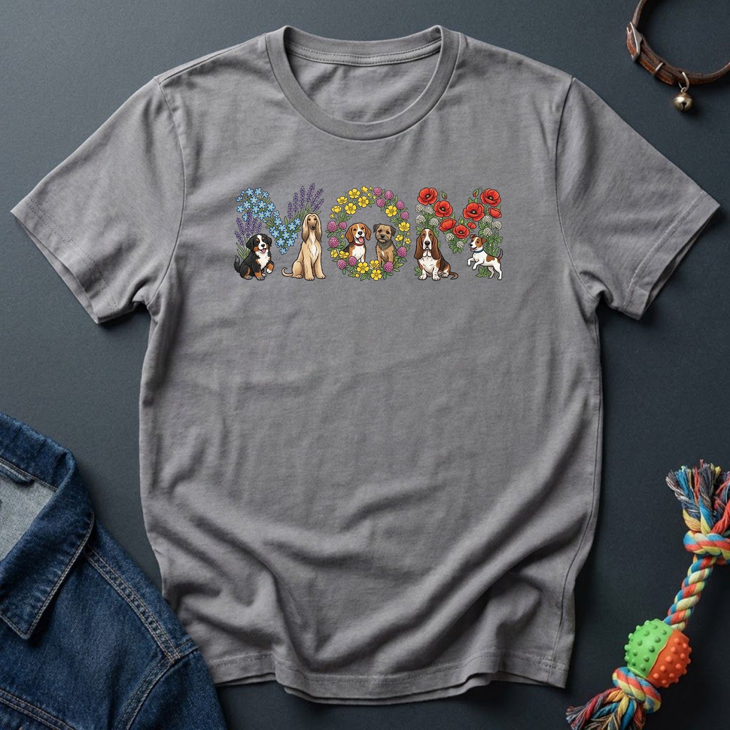 Dog Mom Flower Lettering
