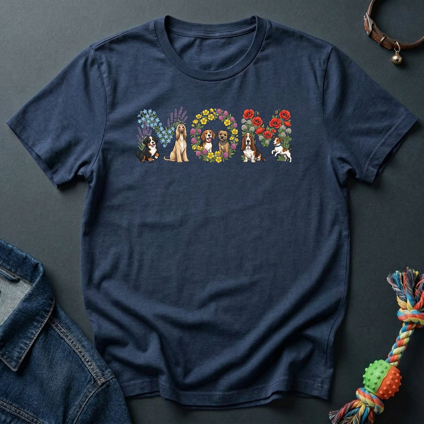 Dog Mom Flower Lettering
