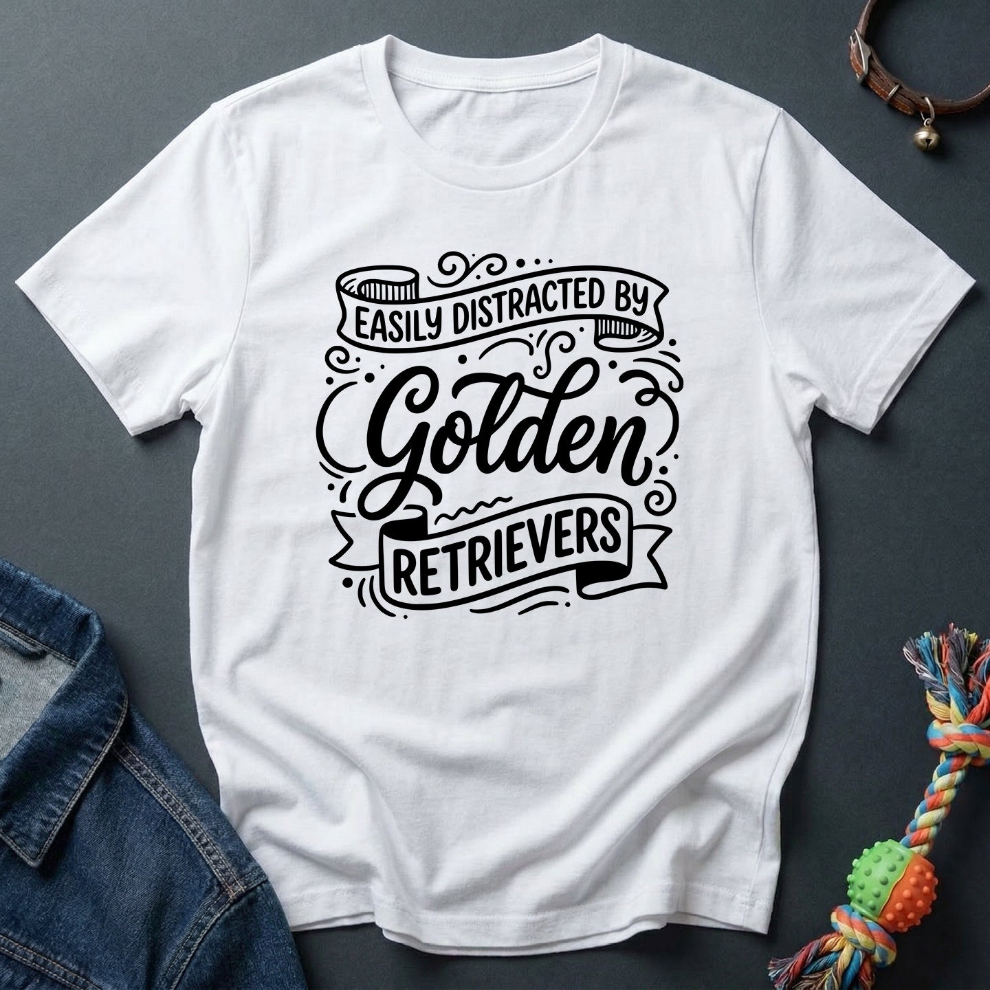 Easily distracted by Golden Retriever