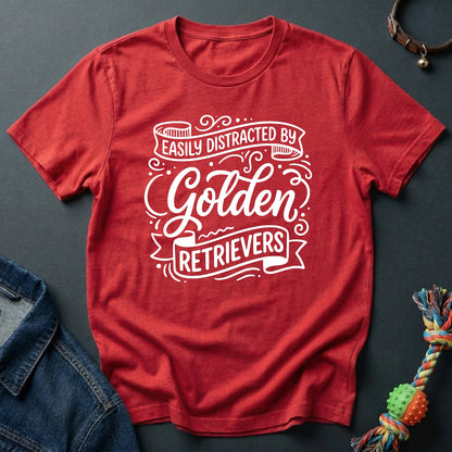 Easily distracted by Golden Retriever