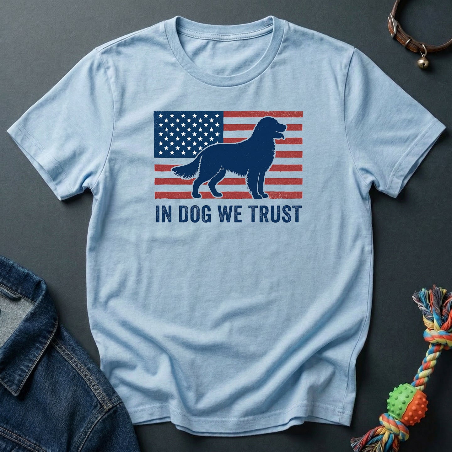 In Dog We Trust-American Flag