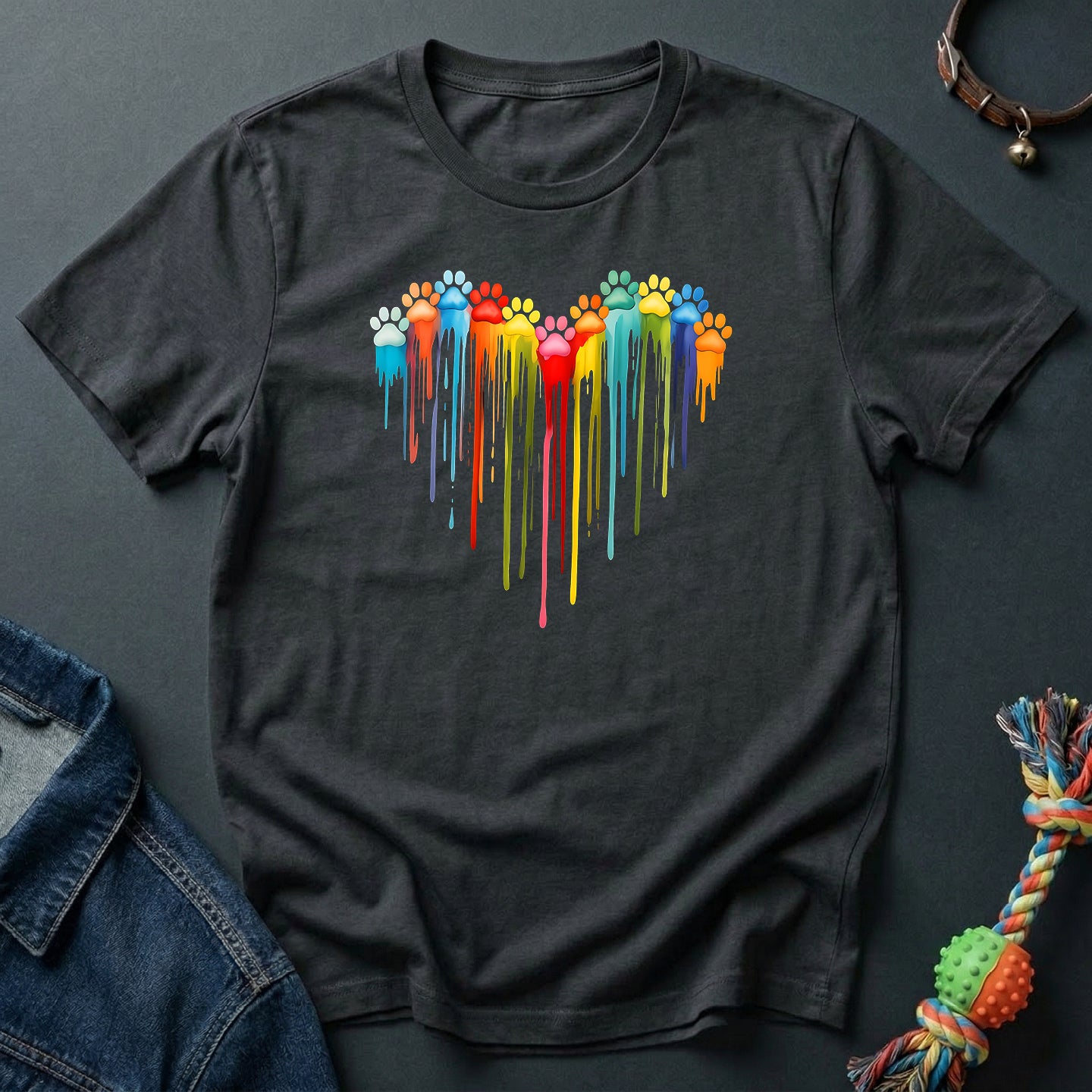 Rainbow Paw Heart
